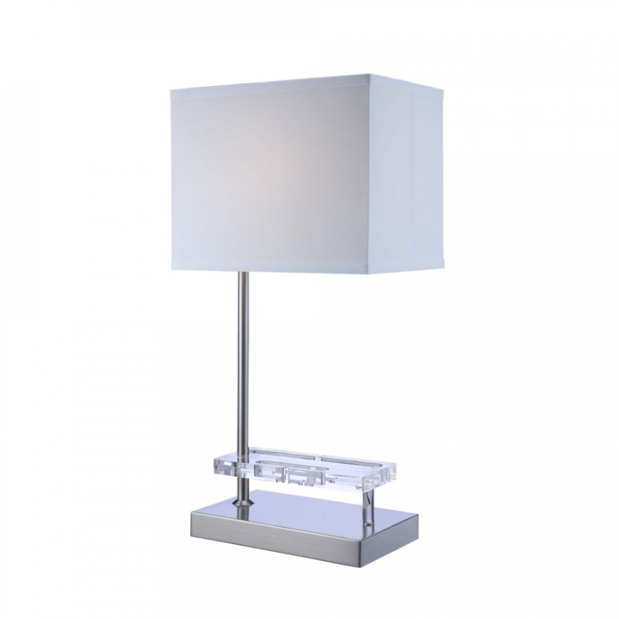 ACME - Britt Table Lamp with Usb in Sandy Nickel