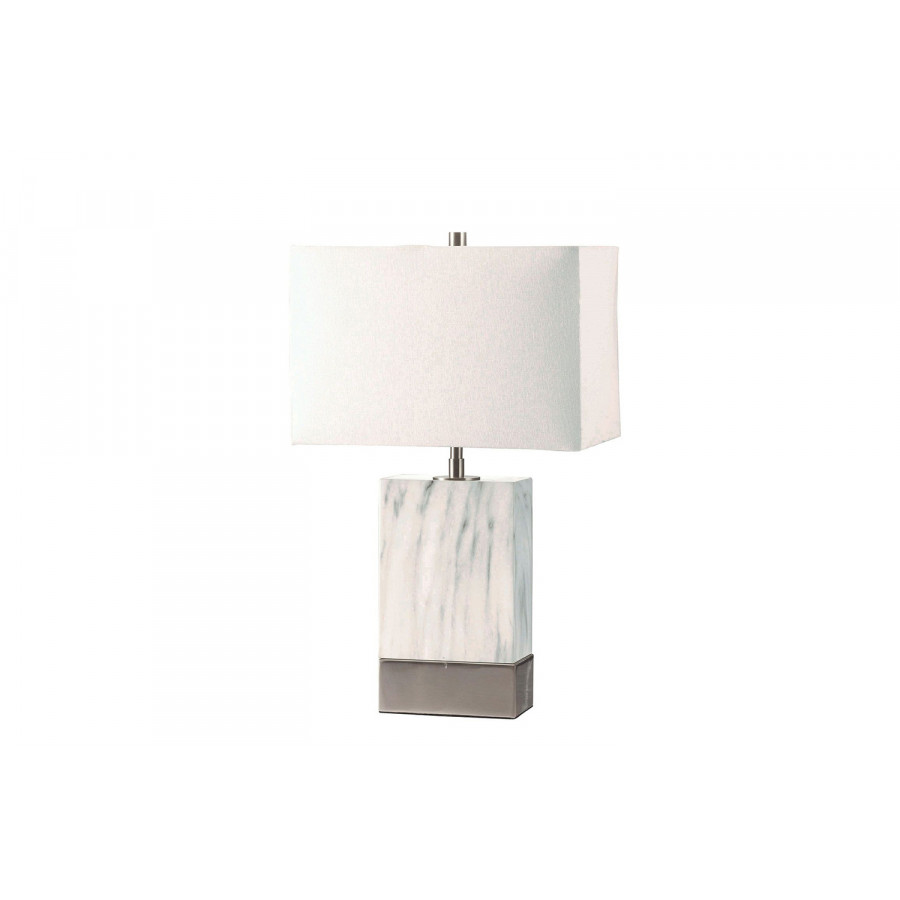 ACME - Libe Table Lamp in White/Brushed Nickel