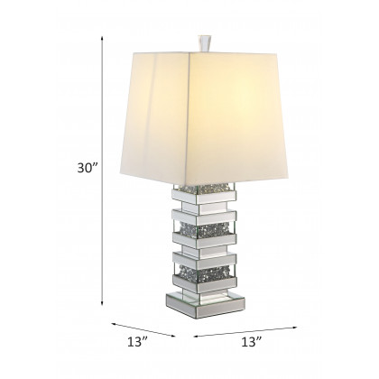 ACME - Noralie Table Lamp in Mirrored/Faux Diamonds (40242)