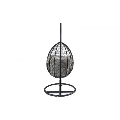 ACME Simona Patio Swing Chair with Stand - Beige/Black
