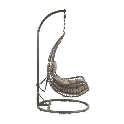 ACME - Uzae Hanging Chair in Gray/Charcoal Wicker