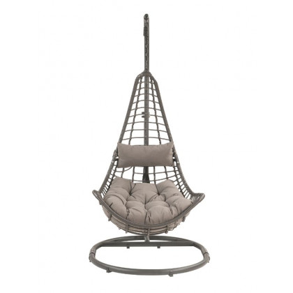 ACME - Uzae Hanging Chair in Gray/Charcoal Wicker