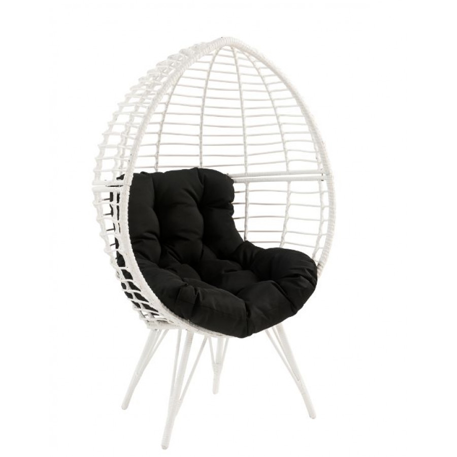 ACME - Galzed Patio Lounge Chair in Black/White Wicker
