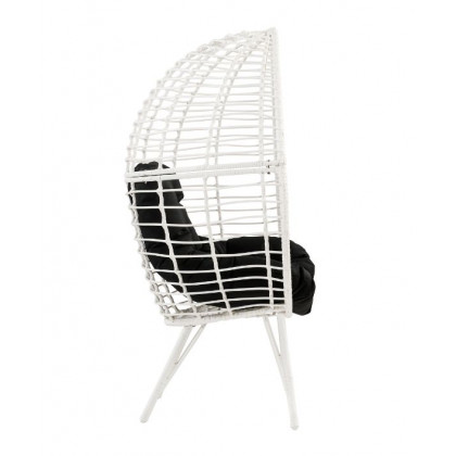 ACME - Galzed Patio Lounge Chair in Black/White Wicker
