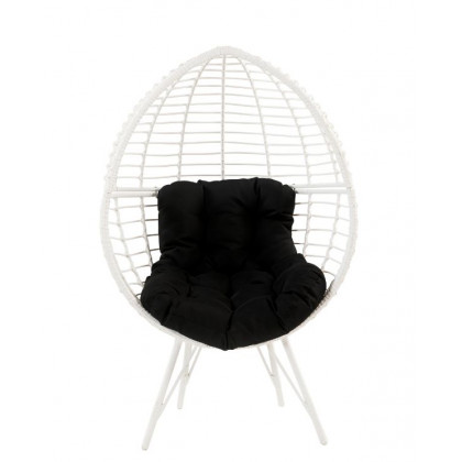 ACME - Galzed Patio Lounge Chair in Black/White Wicker