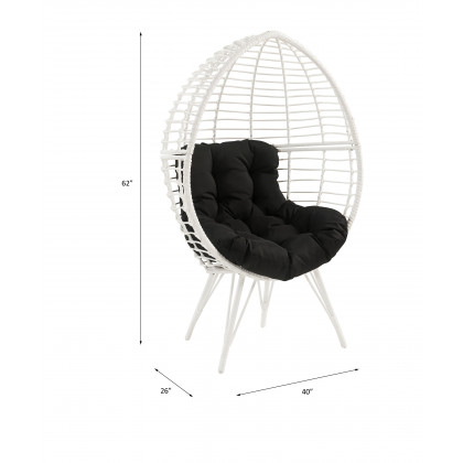 ACME - Galzed Patio Lounge Chair in Black/White Wicker