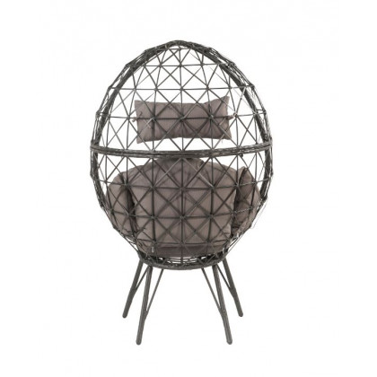 ACME - Aeven Patio Lounge Chair in Light Gray/Black Wicker