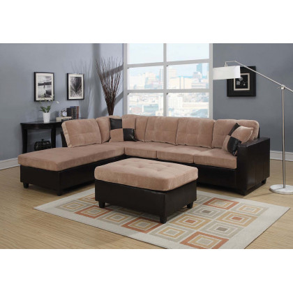 ACME - Milano Ottoman in Camel Champion/Espresso PU