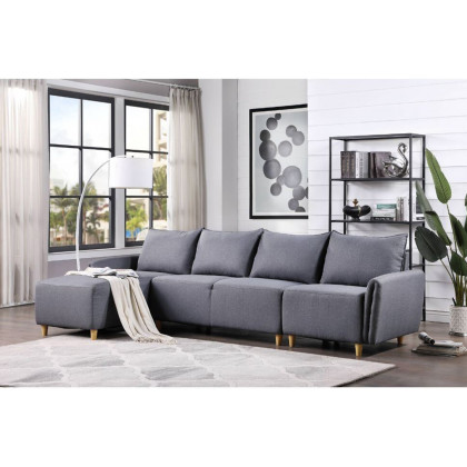 ACME Marcin Sectional Sofa - Gray Fabric