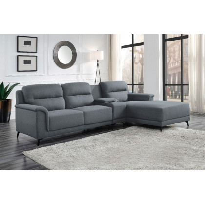 ACME - Walcher Sectional Sofa in Gray