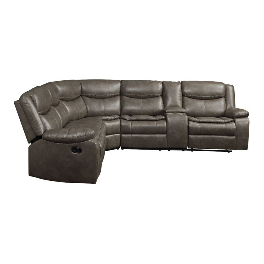 ACME Tavin Motion Sectional Sofa - Taupe Leather