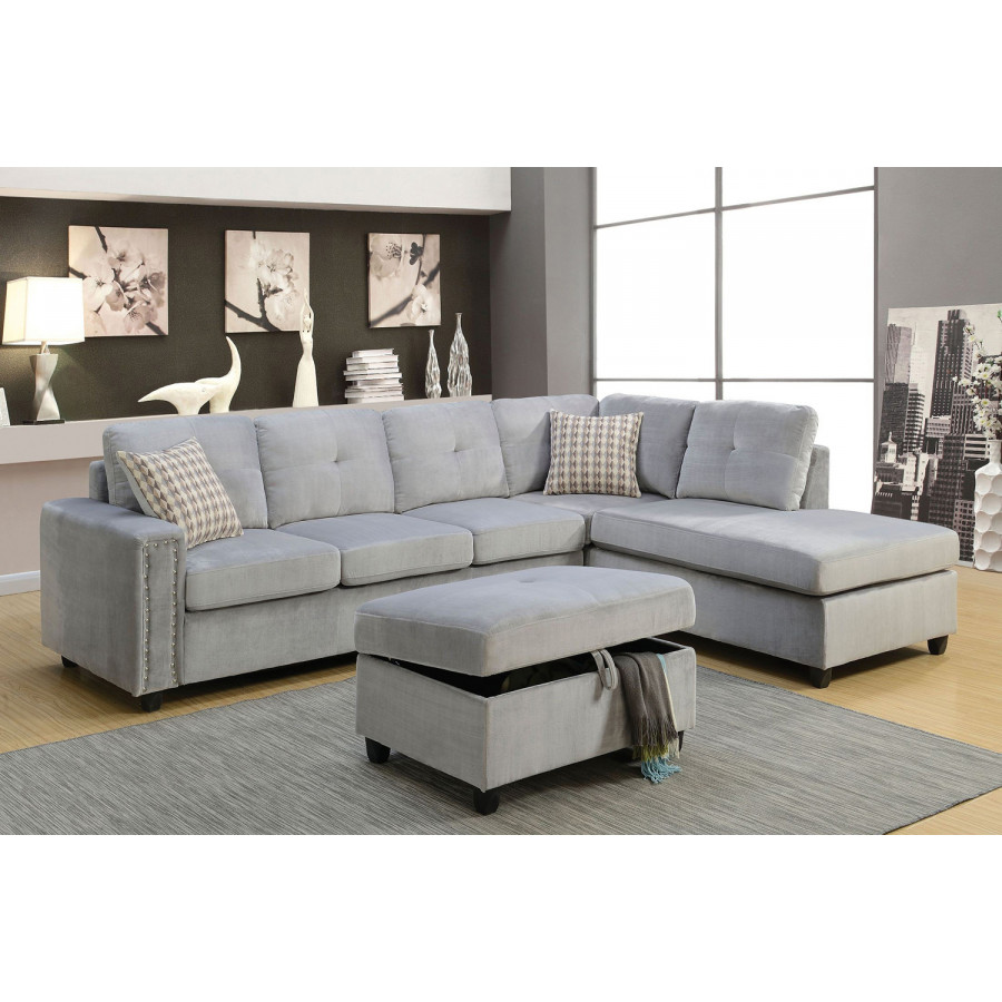 ACME - Belville Velvet Reversible Sectional