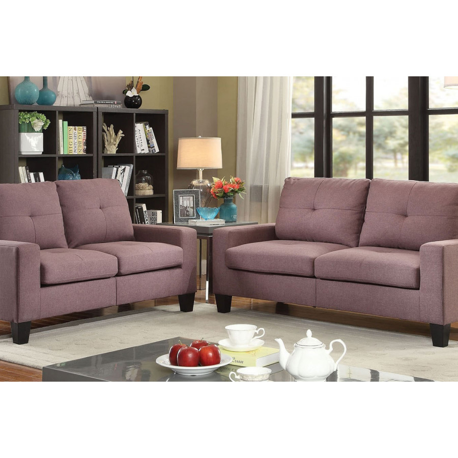 ACME Platinum II Sofa and Loveseat Set - Chocolate Linen