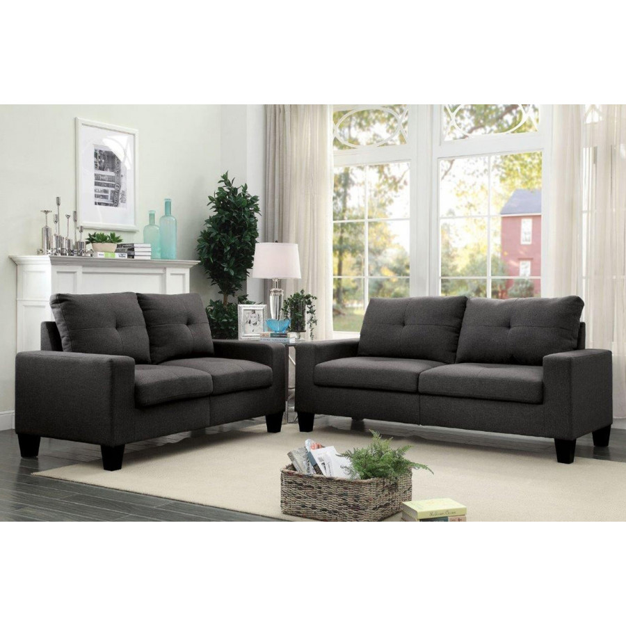 ACME Platinum II Sofa and Loveseat Set - Gray Linen