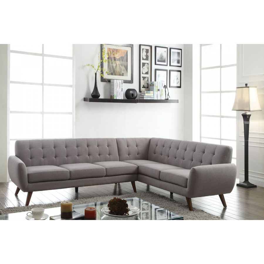 ACME - Essick Sectional Sofa in Light Gray