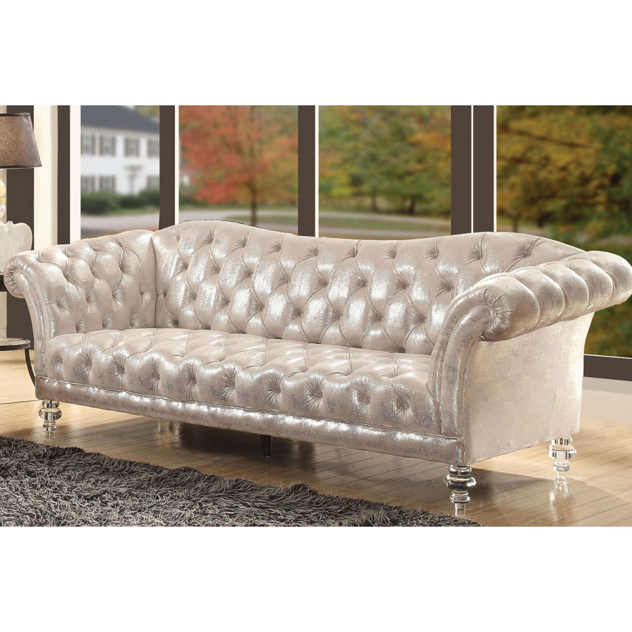 ACME - Dixie Sofa in Metallic Silver