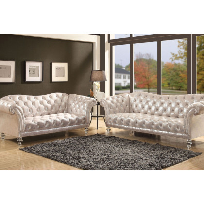 ACME - Dixie Sofa in Metallic Silver