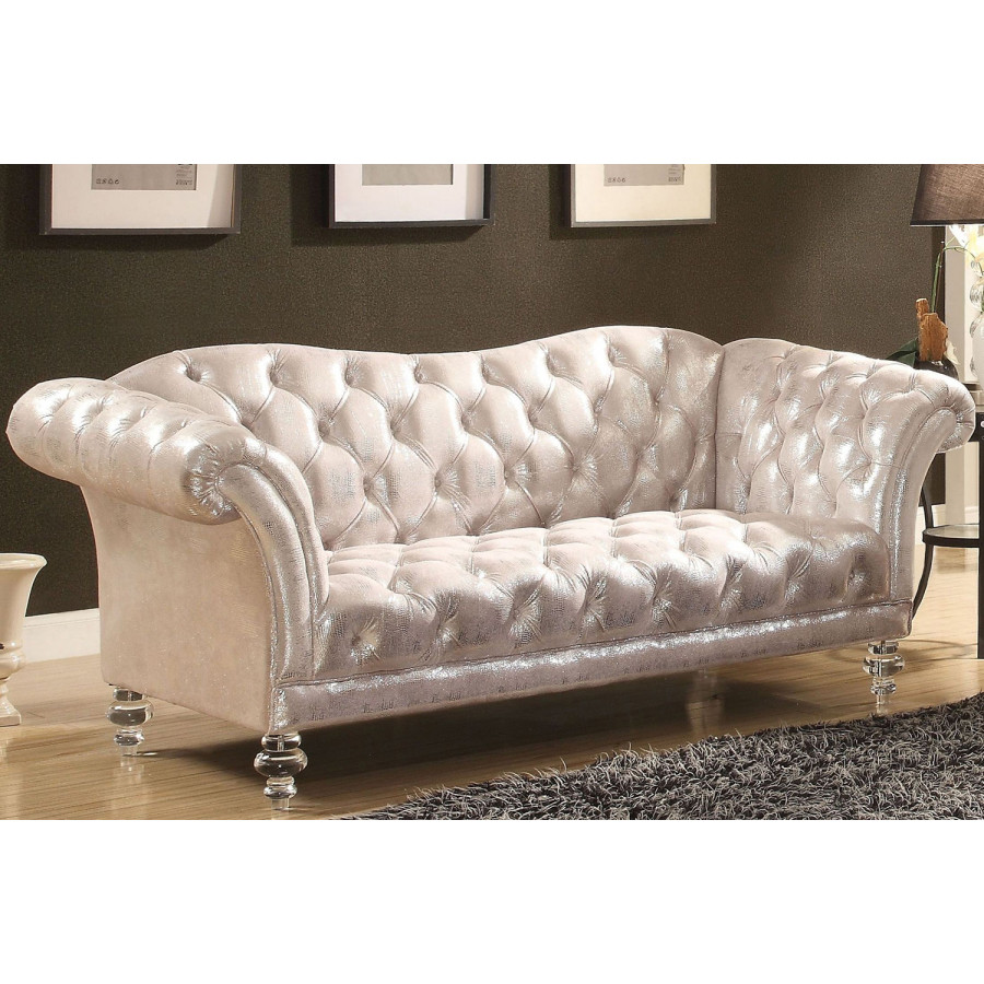 ACME - Dixie Loveseat in Metallic Silver