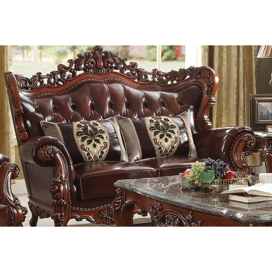 ACME - Eustoma Loveseat in Cherry Match/Walnut