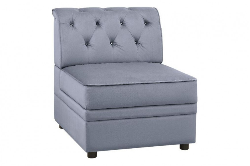 ACME™  - Bois II Modular Armless Chair in Gray Velvet