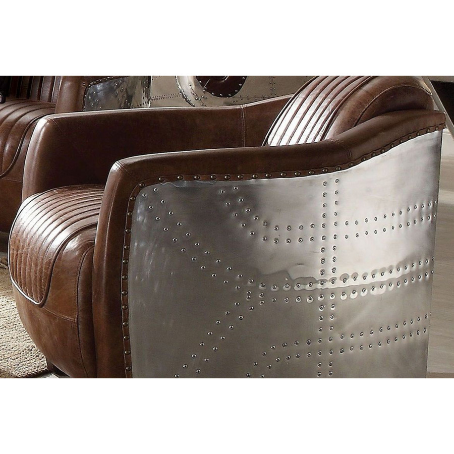 ACME Brancaster Chair - Retro Brown/Aluminum