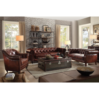 ACME - Aberdeen Accent Chair in Vintage Dark Brown
