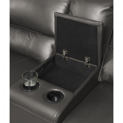 ACME Saul Power Motion Sectional Sofa - Gray-Aire, 127"L
