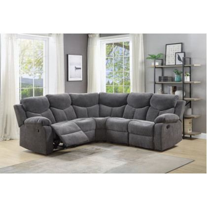 ACME - Kalen Motion Sectional Sofa in Gray Chenille