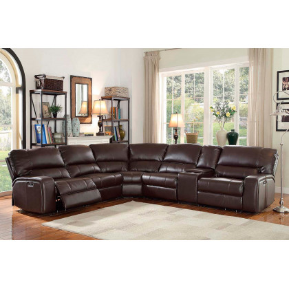 ACME Saul Sectional Sofa - Espresso Leather