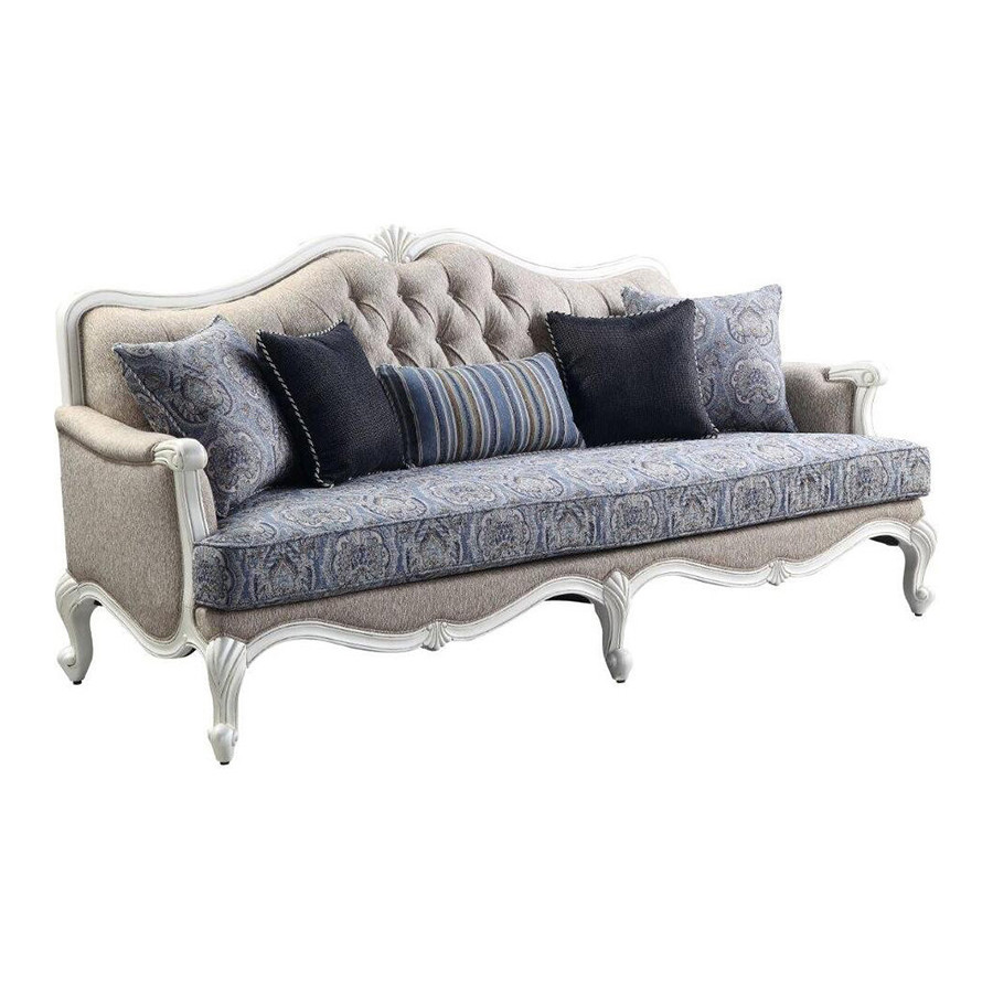 ACME - Ciddrenar Sofa with 5 Pillows in White