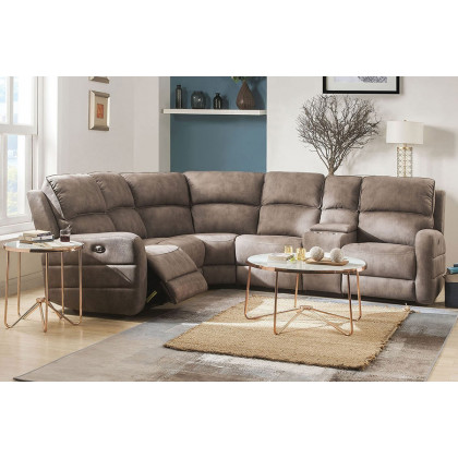 ACME - Olwen Power Motion Sectional Sofa in Mocha Nubuck