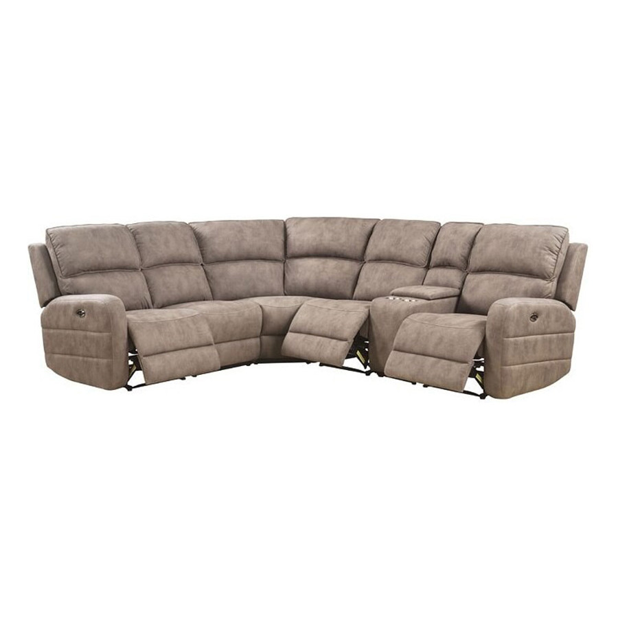 ACME - Olwen Power Motion Sectional Sofa in Mocha Nubuck