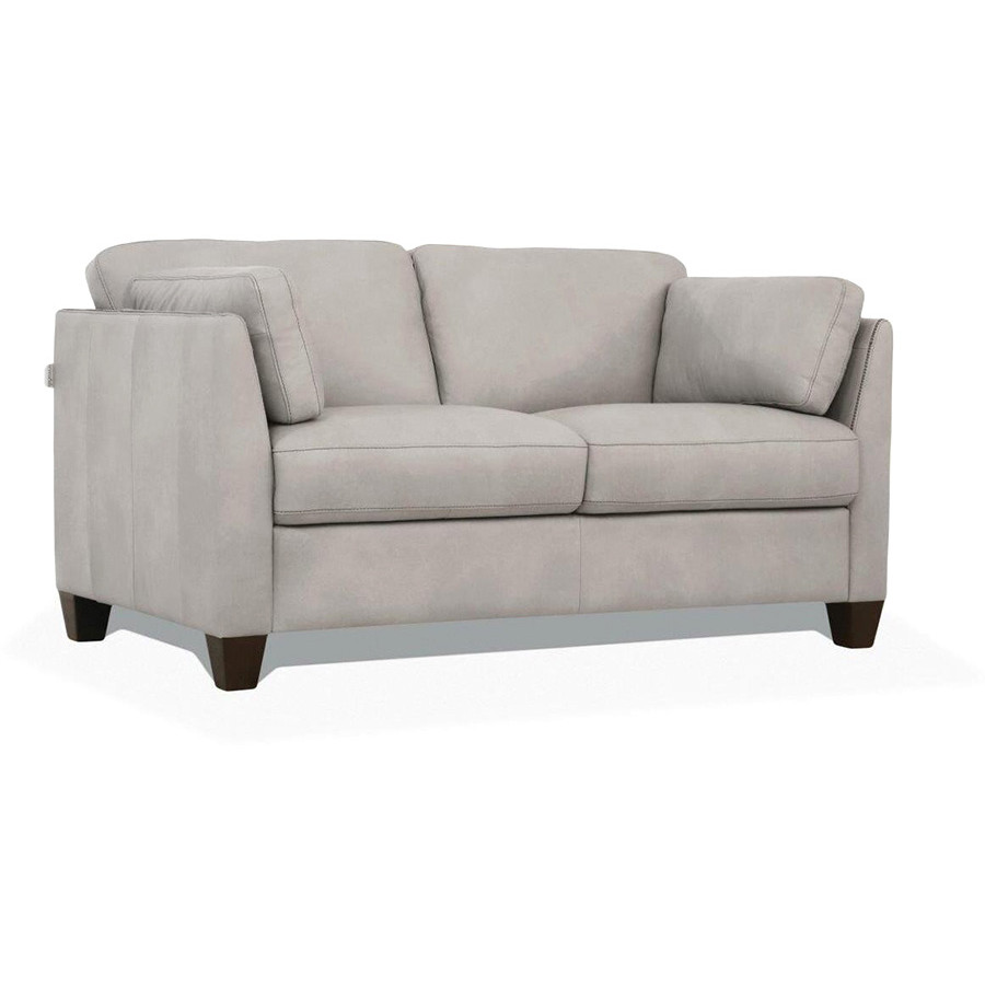 ACME Matias Leather Loveseat - Dusty White