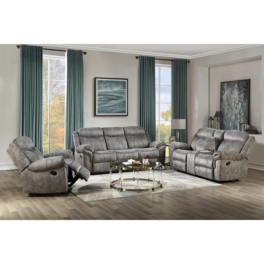 ACME Zubaida 2-Tone Glider and Motion Sofa - Gray Velvet