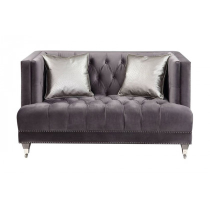 ACME - Hegio Loveseat with 2 Pillows in Gray