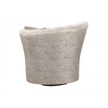 ACME - Athalia Swivel Chair with Pillow in Shimmering Pearl