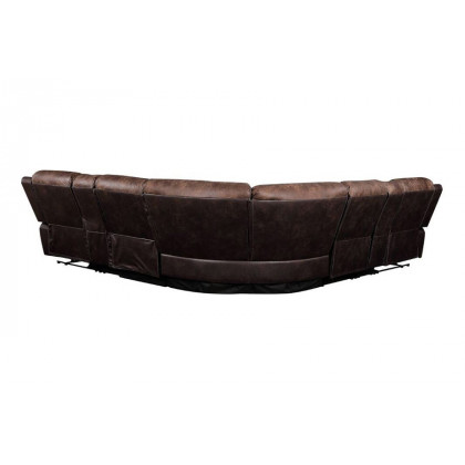 ACME - Jaylen Motion Sectional Sofa in Toffee/Espresso Polished Microfiber