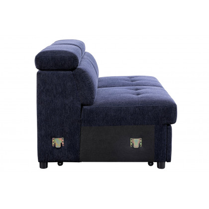 ACME - Nekoda Sectional Sofa with Storage & Ottoman in Navy Blue