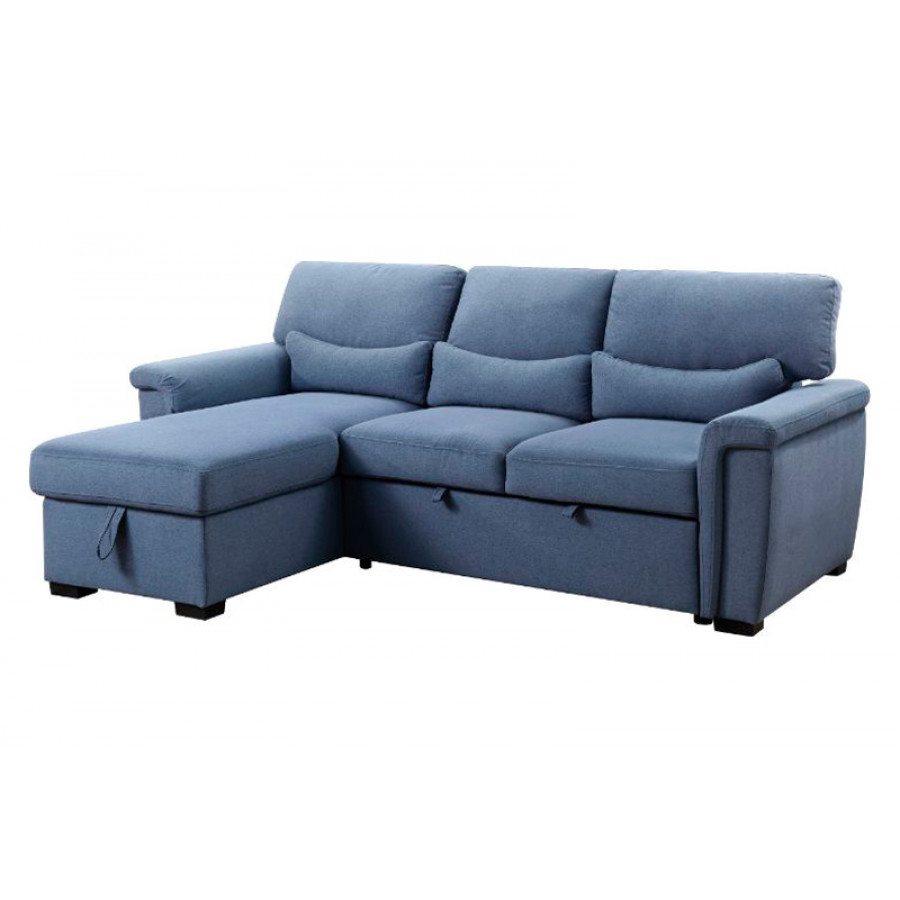 ACME - Haruko Reversible Sectional Sofa with Sleeper & Storage in Blue