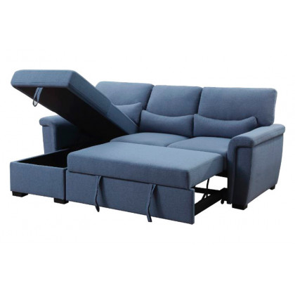 ACME - Haruko Reversible Sectional Sofa with Sleeper & Storage in Blue