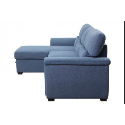 ACME - Haruko Reversible Sectional Sofa with Sleeper & Storage in Blue