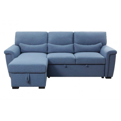 ACME - Haruko Reversible Sectional Sofa with Sleeper & Storage in Blue