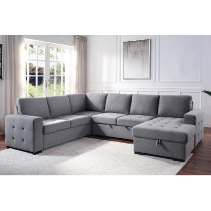 ACME - Nardo Sectional Sofa with Storage in Gray