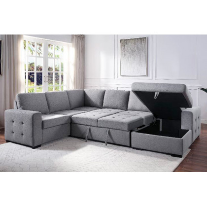 ACME - Nardo Sectional Sofa with Storage in Gray