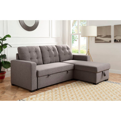 ACME - Chambord Reversible Sectional Sofa with Sleeper & Storage in Gray