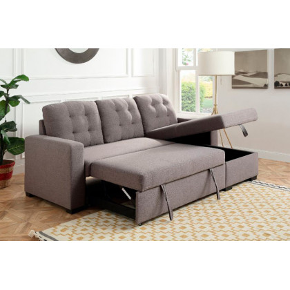 ACME - Chambord Reversible Sectional Sofa with Sleeper & Storage in Gray