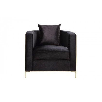 ACME - Fergal Chair with Pillow in Black/Gold