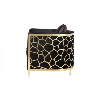 ACME - Fergal Chair with Pillow in Black/Gold