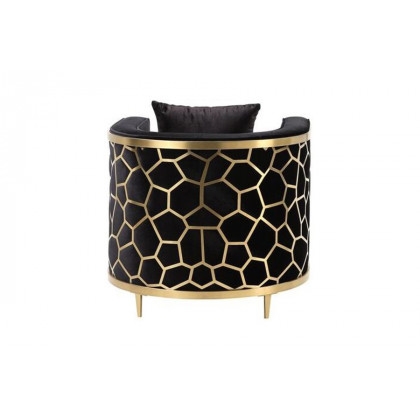 ACME - Fergal Chair with Pillow in Black/Gold
