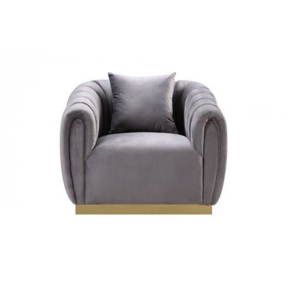 ACME - Elchanon Chair with Pillow in Gray/Gold